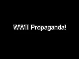 WWII Propaganda!