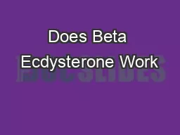 Does Beta Ecdysterone Work
