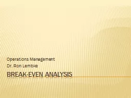 Break-even analysis