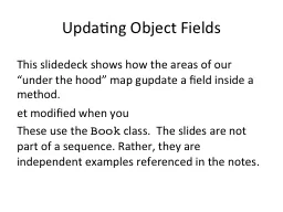 Updating Object Fields