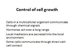 Control of cell growth
