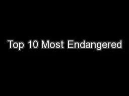 Top 10 Most Endangered