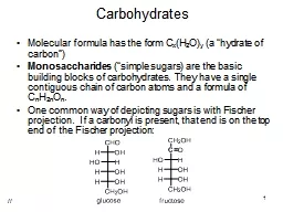 1 Carbohydrates