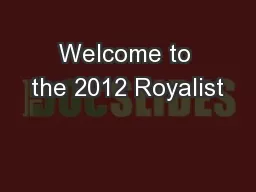 Welcome to the 2012 Royalist