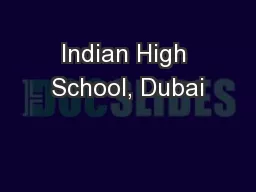 Indian High School, Dubai
