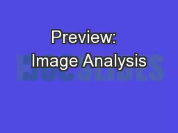 Preview:  Image Analysis