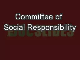 Committee of Social Responsibility