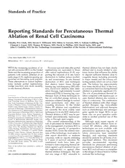 Reporting Standards for Percutaneous Thermal Ablation