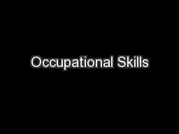 Occupational Skills
