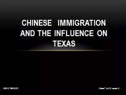 Chinese  immigration        and the influence on Texas