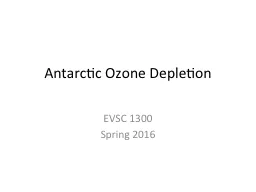 Antarctic Ozone Depletion