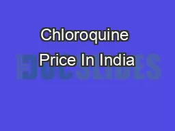 Chloroquine Price In India
