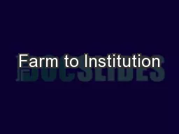 Farm to Institution