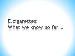E.cigarettes: