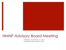 HMNP Advisory Board Meeting