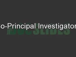 Co-Principal Investigators