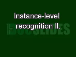 Instance-level recognition II.