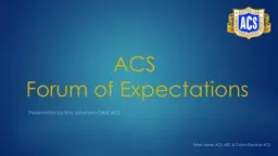 ACS  Forum of Expectations