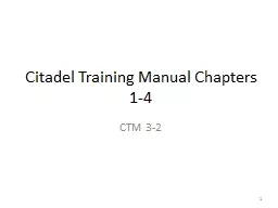 Citadel Training Manual Chapters 1-4