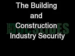 The Building and Construction Industry Security