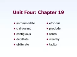 Unit Four: Chapter 19