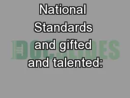 National Standards and gifted and talented: