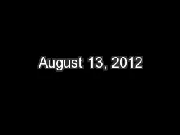 August 13, 2012