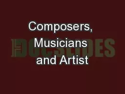 Composers, Musicians and Artist