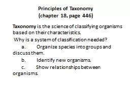 Principles of Taxonomy