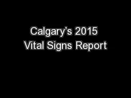 Calgary’s 2015 Vital Signs Report