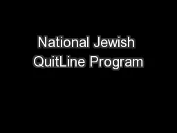 National Jewish QuitLine Program