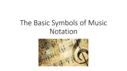 The Basic Symbols of Music Notation