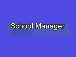 School Manager