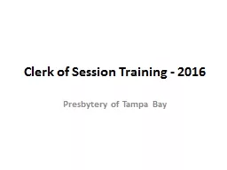 Clerk of Session Training - 2016