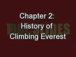 Chapter 2: History of Climbing Everest