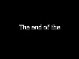 The end of the