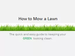 How to Mow a Lawn