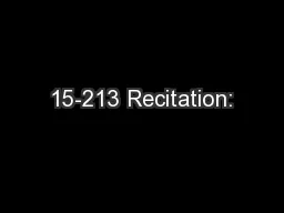 15-213 Recitation: