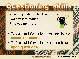 Questioning skills