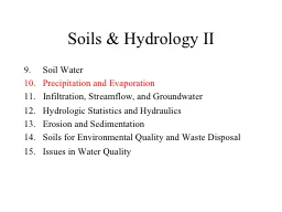 Soils & Hydrology II