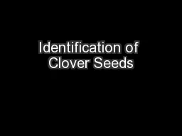 Identification of Clover Seeds