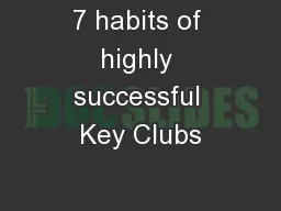 7 habits of highly successful Key Clubs