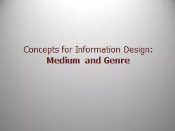 Concepts for Information Design: