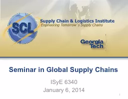 Seminar in Global Supply Chains