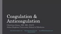 Coagulation & Anticoagulation