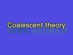 Coalescent theory