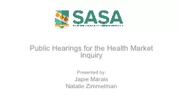 Public Hearings for the Health Market Inquiry