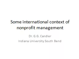 Some international context of nonprofit management
