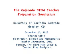 The Colorado STEM Teacher Preparation Symposium