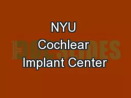 NYU Cochlear Implant Center